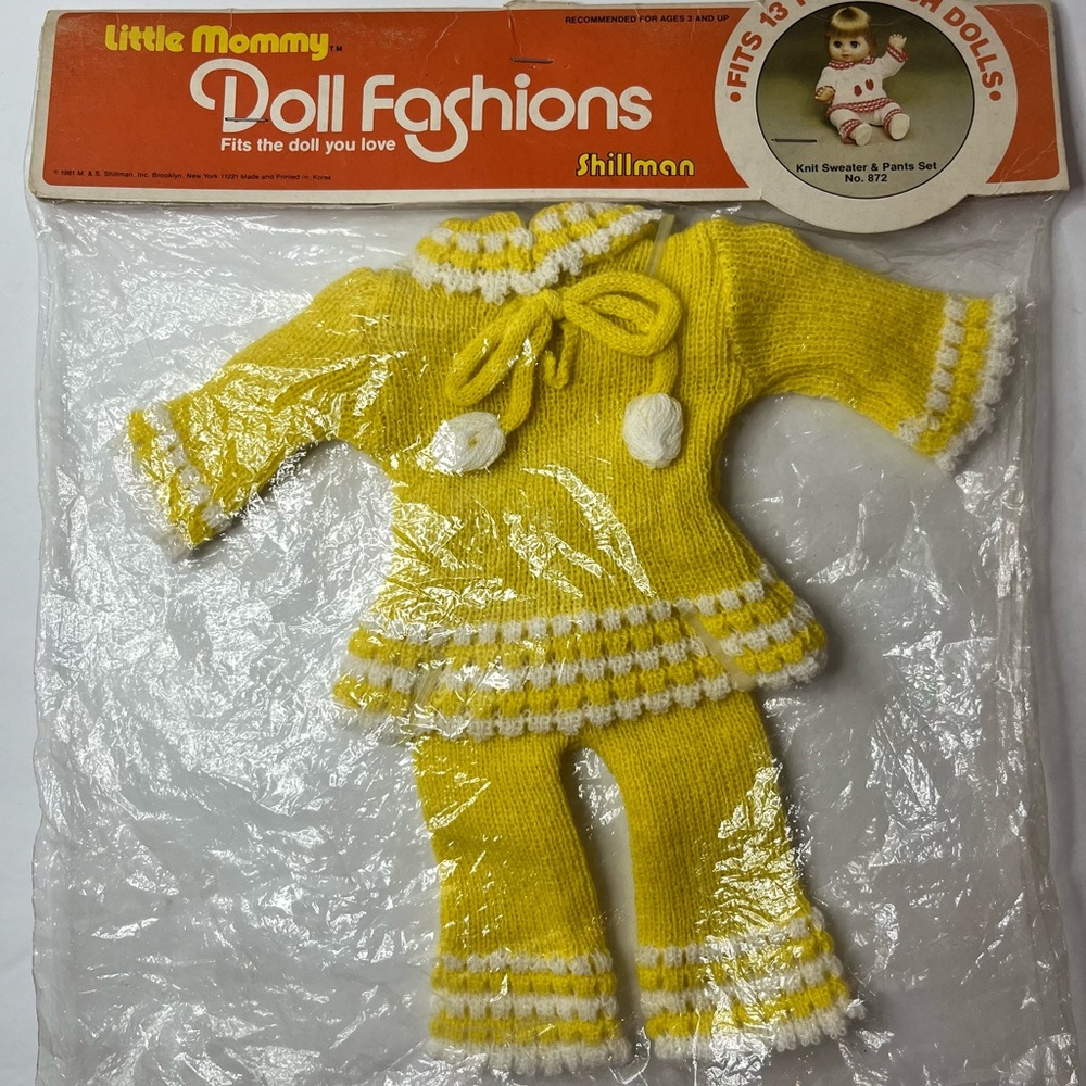 Little Mommy Shillman‎ Doll Fashions Knit Sweater Pants No. 872 NOS Vintage 1981